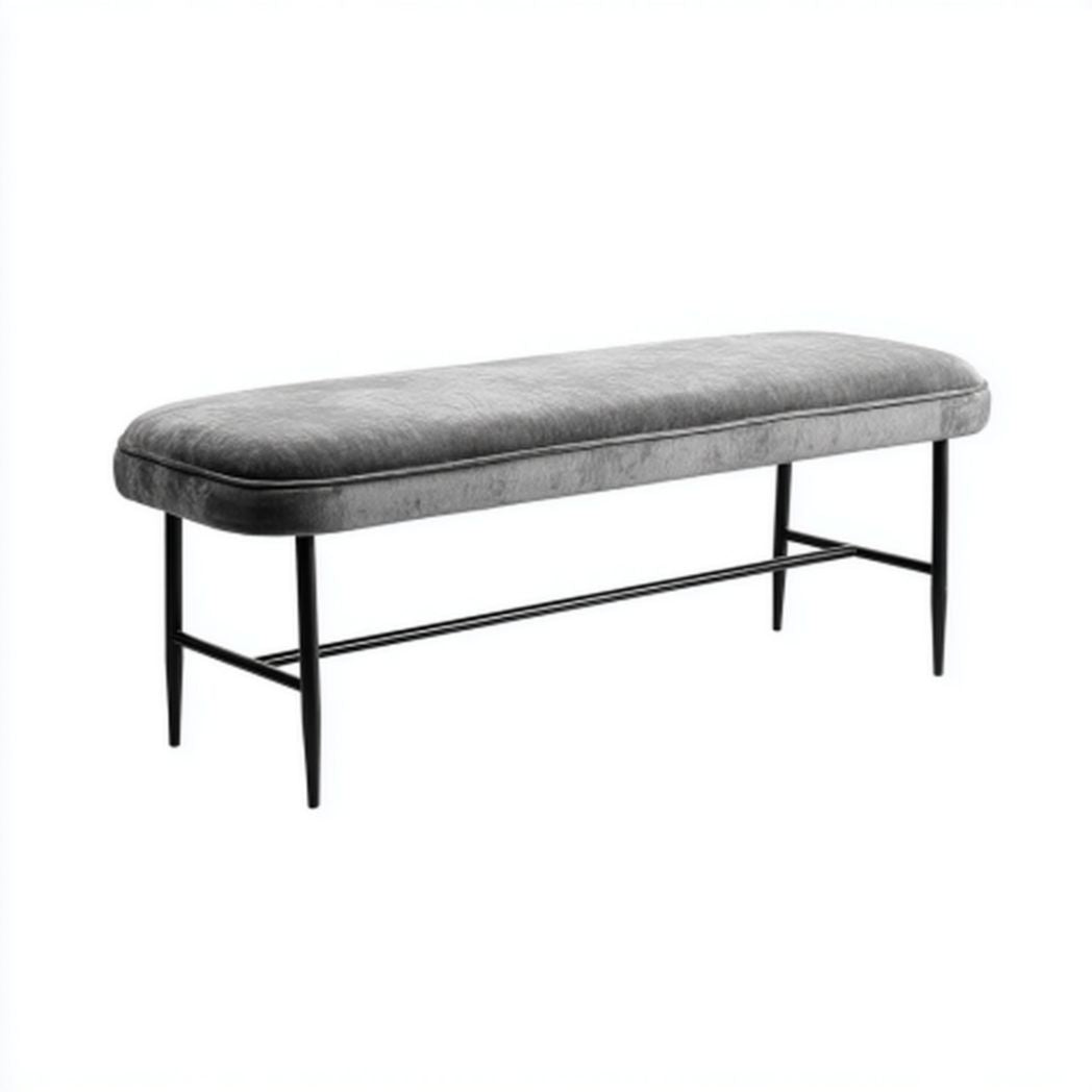 Ławka tapicerowana do przedpokoju z metalowym stelażem - 120 x 40 x 45