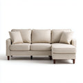 Sofa narożna z tkaniny do salonu z poduszkami - 150 x 80 x 70